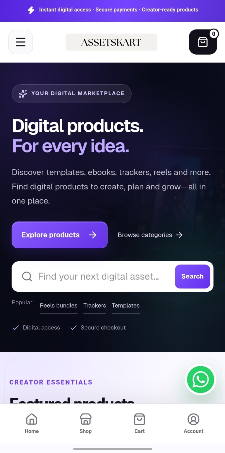 AssetsKart interface